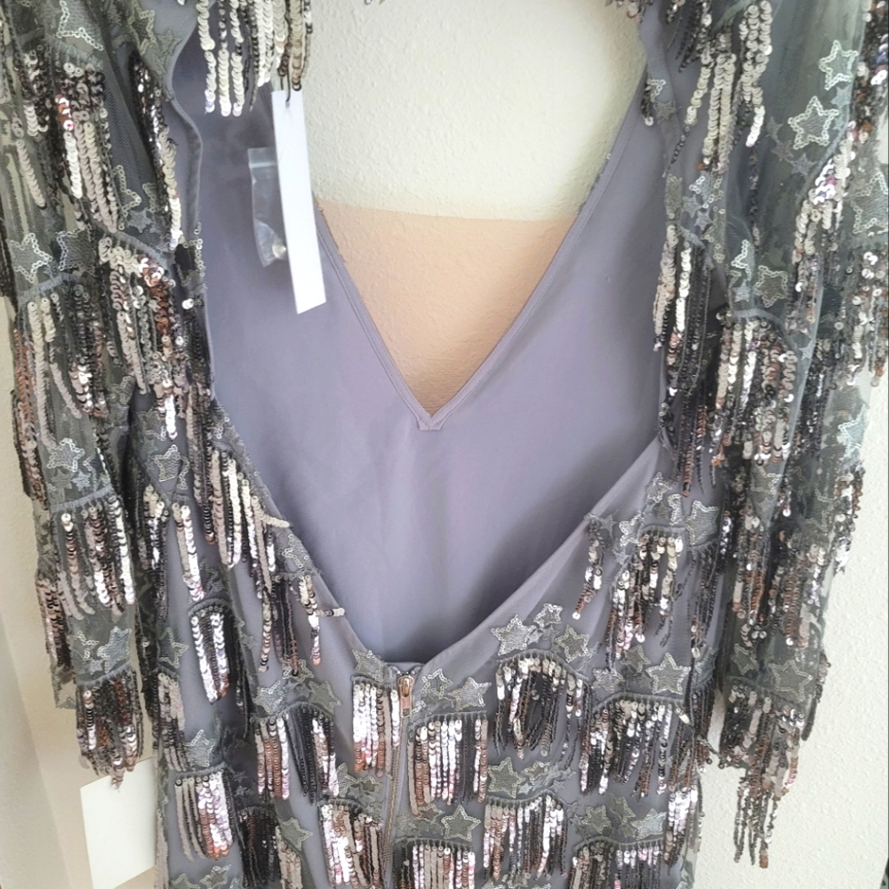 For love &Lemons silver shift dress
